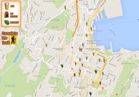 Craft Beer Trail map Wellington New Zealand