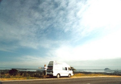 camper under a big New Zealand sky by Tony Sutherland 