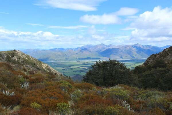 Alpine valley view near Hanmer Springs, North Canterbury New Zealand