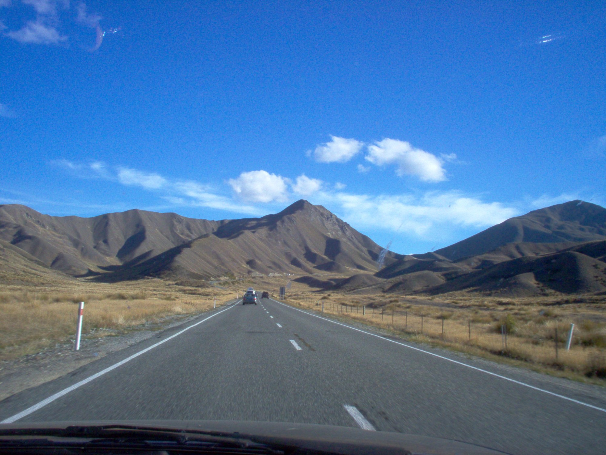 Driving through the Lindis Pass, South Island New Zealand
